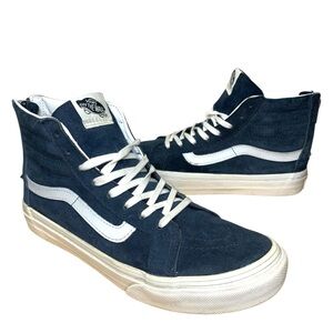 Vans SK8 Hi Suede High-Top Sneakers Blue White Sz M 6.5/W 8 Unisex Skater TC6D